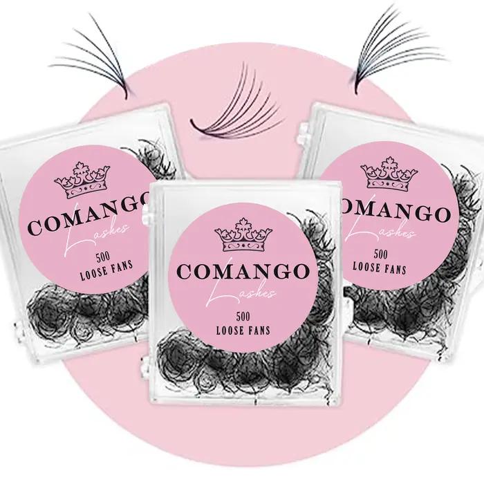 CoMango 500 ventilateurs Promade Fans Extension de cils en vrac 3/6/7/10/12/14/16D tige pointue 0.05