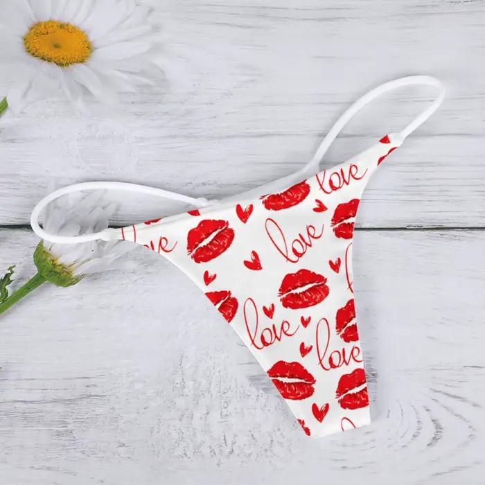 Sexy tanga ve tvaru srdce pro ženy, dámské spodní prádlo, slipy bohatší