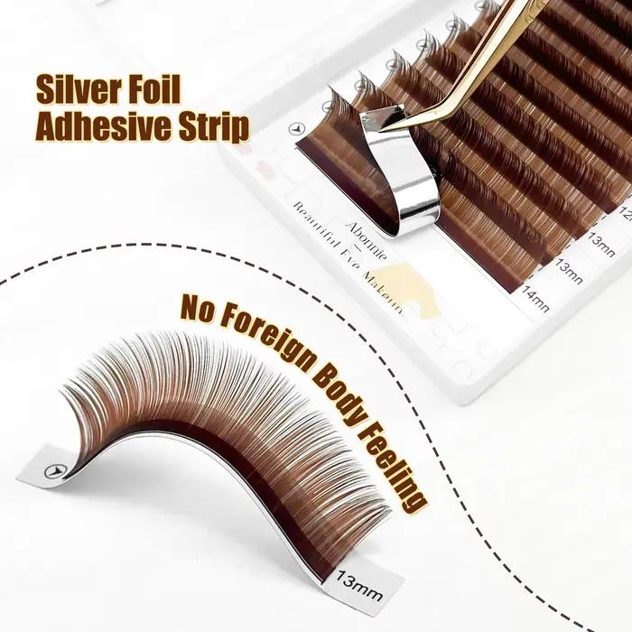 Abonnie L M Curl Brown Cils individuels classiques Volume russe Cils