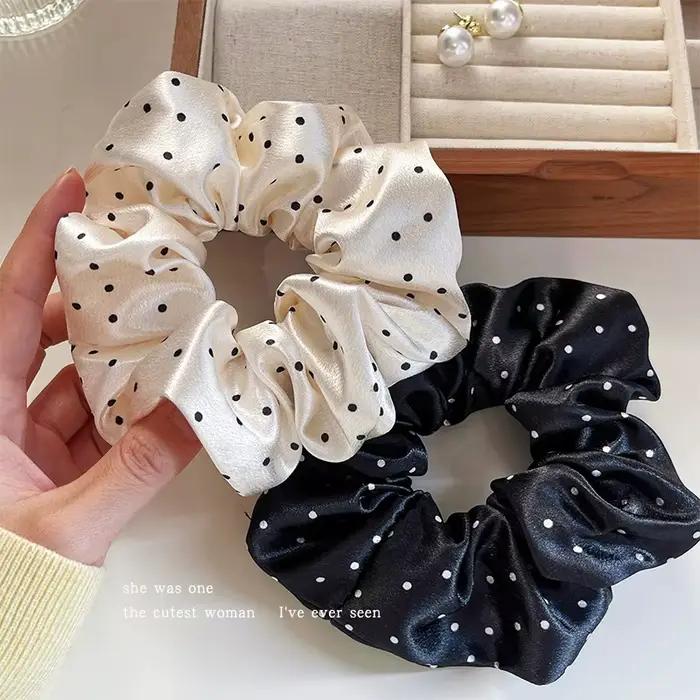 Chouchous à pois tendance, grands élastiques à cheveux, élastiques à cheveux Maruko, élastiques à ch