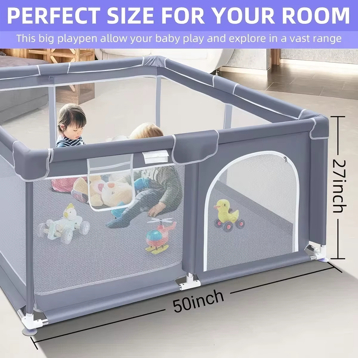 Parc pour bébé, parc de jeu extra large pour une utilisation en intérieur et en extérieur, 360 °   A