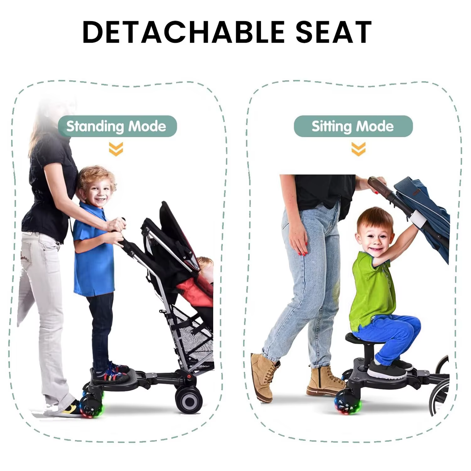 Adaptateur de pédale pour poussette enfant, accessoire de poussette, remorque auxiliaire pour deuxiè