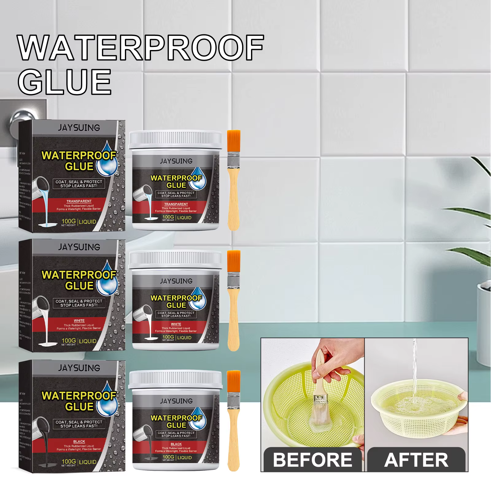 Fast Stop Leaks Coat Seal and Protect Colle étanche, 3 optiques pour documents, Peinture liquide cao