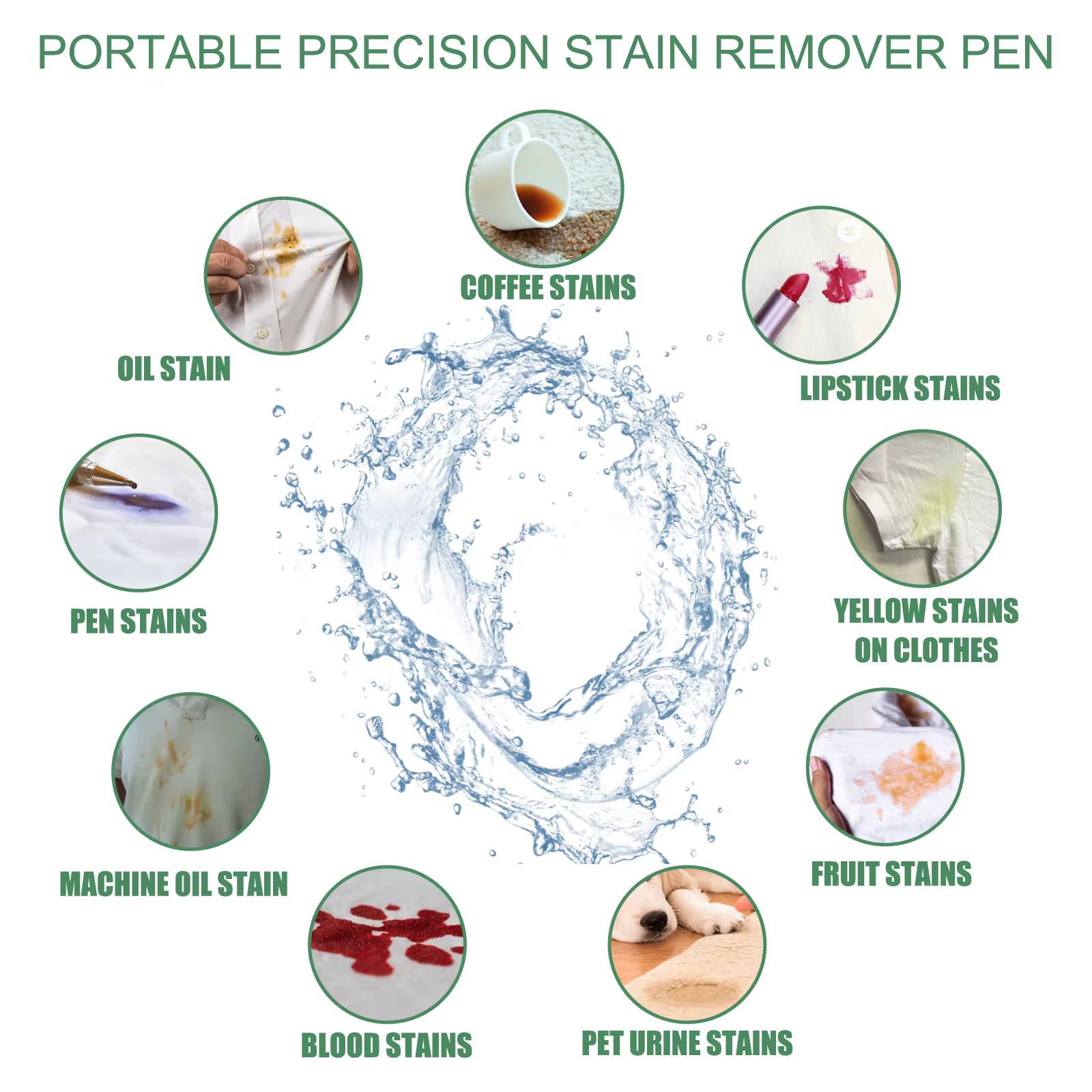 Jue-Fish-Stylo détachant de précision portable instantané, livres de pénétration profonde, tissu lav