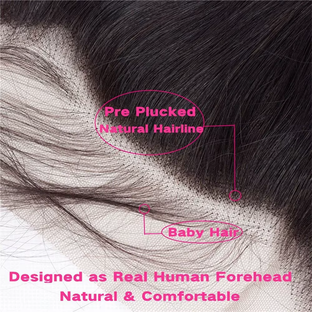 13X4 13X6 Transparente lace frontal hd 4X4 5X5 6X6 Closure Human Hair 100 % Humains Cheveux Pré-épil