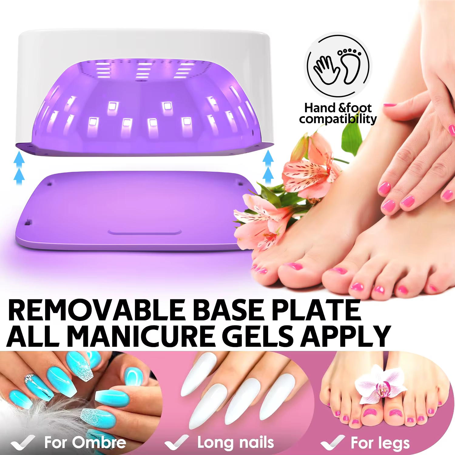Lampe à ongles UV LED 168W, sèche-ongles Rechargeable avec grand écran LCD, lampe professionnelle à 