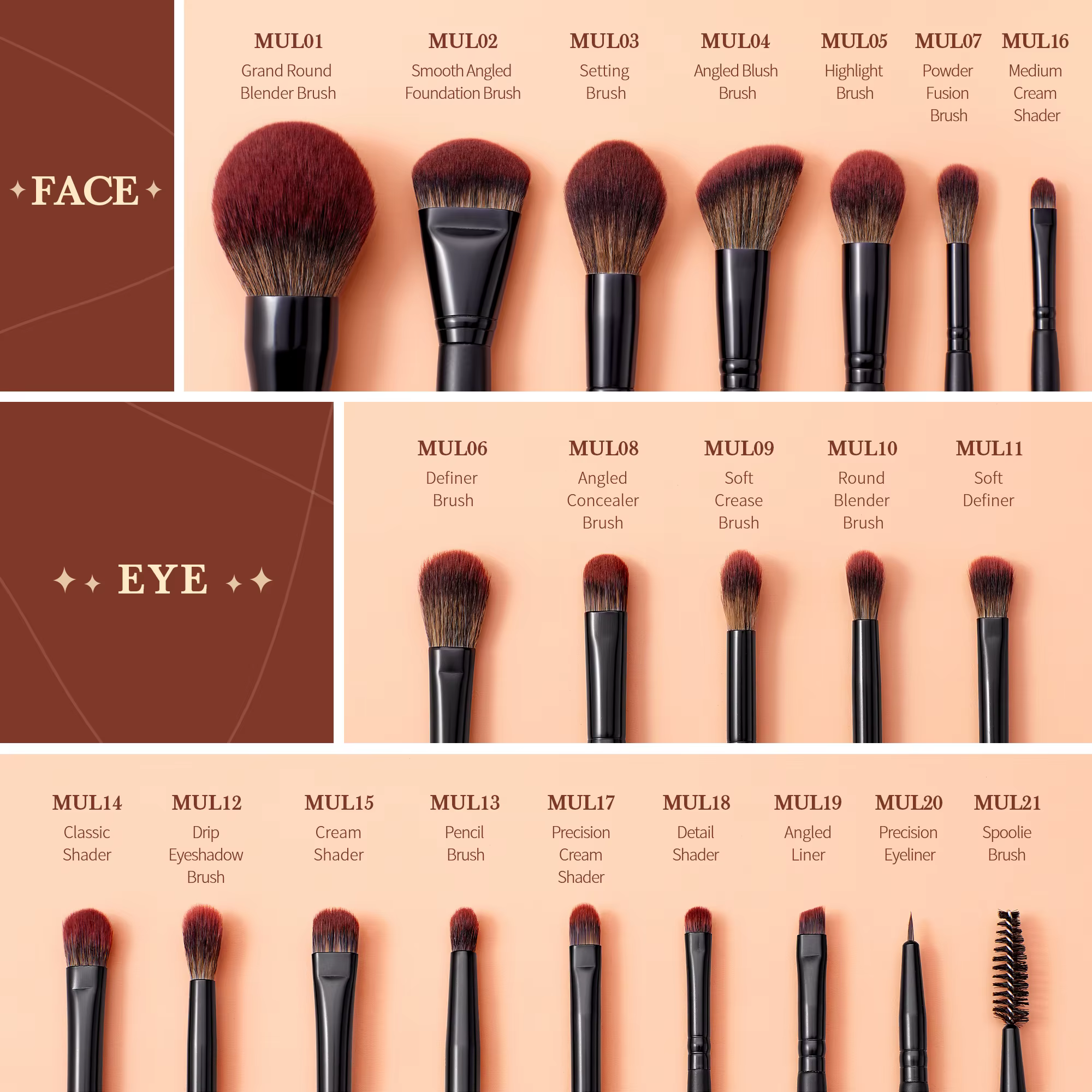 Jessup-Ensemble de pinceaux de maquillage synthétiques de qualité supérieure, brosse à poudre, fond 