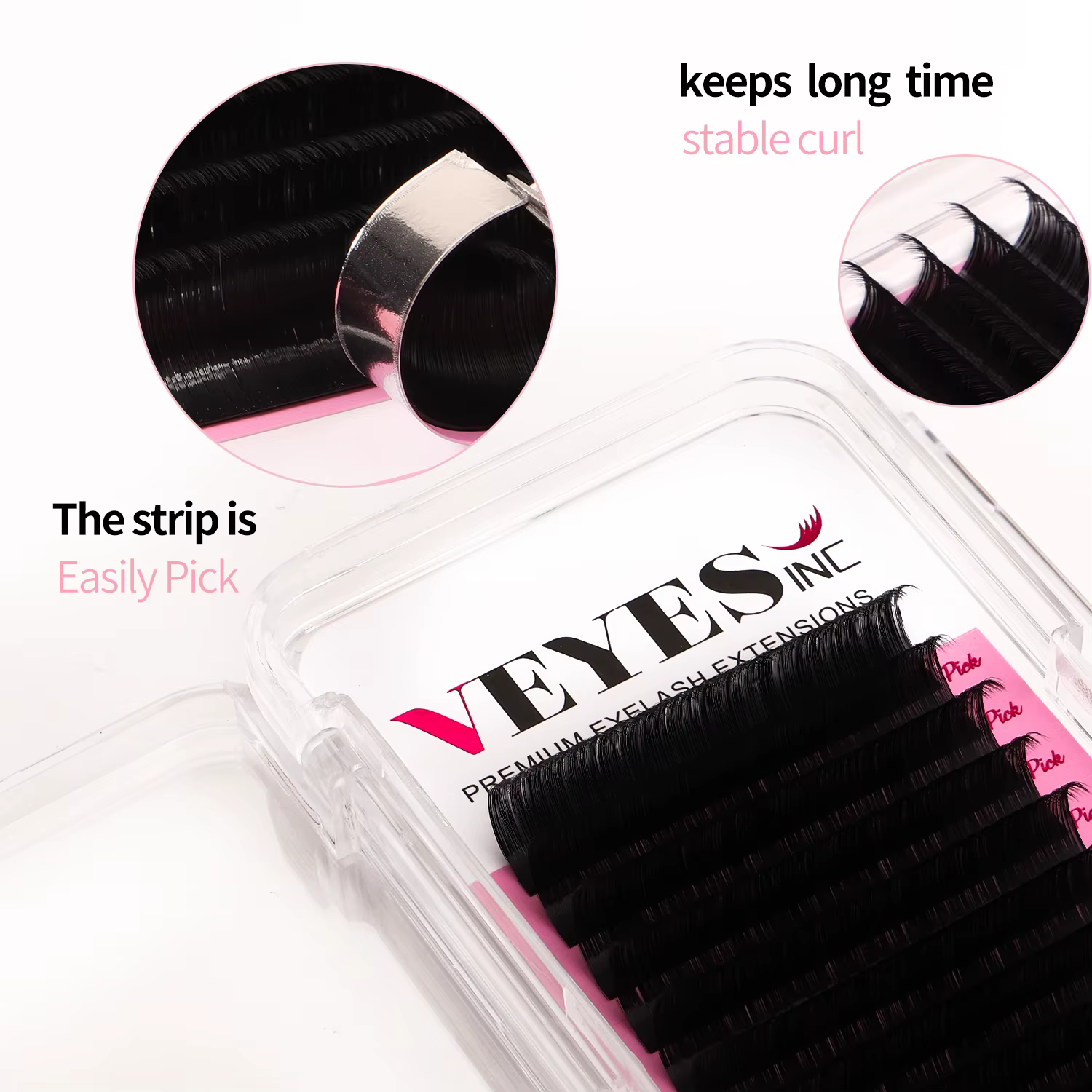 Veyes Inc Extensions de cils individuels Faux vison cils mats 8-20mm Veyelash Professionnels cils na