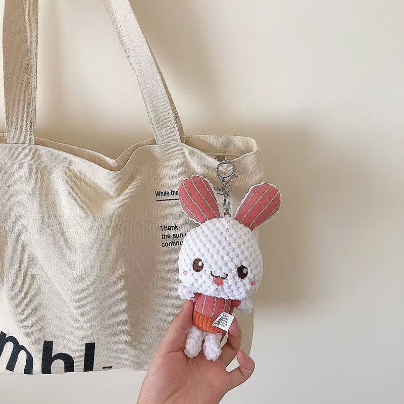 Porte-clés boule de lapin en peluche pour femme, mini lapin, décoration de sac, pendentif, accessoir