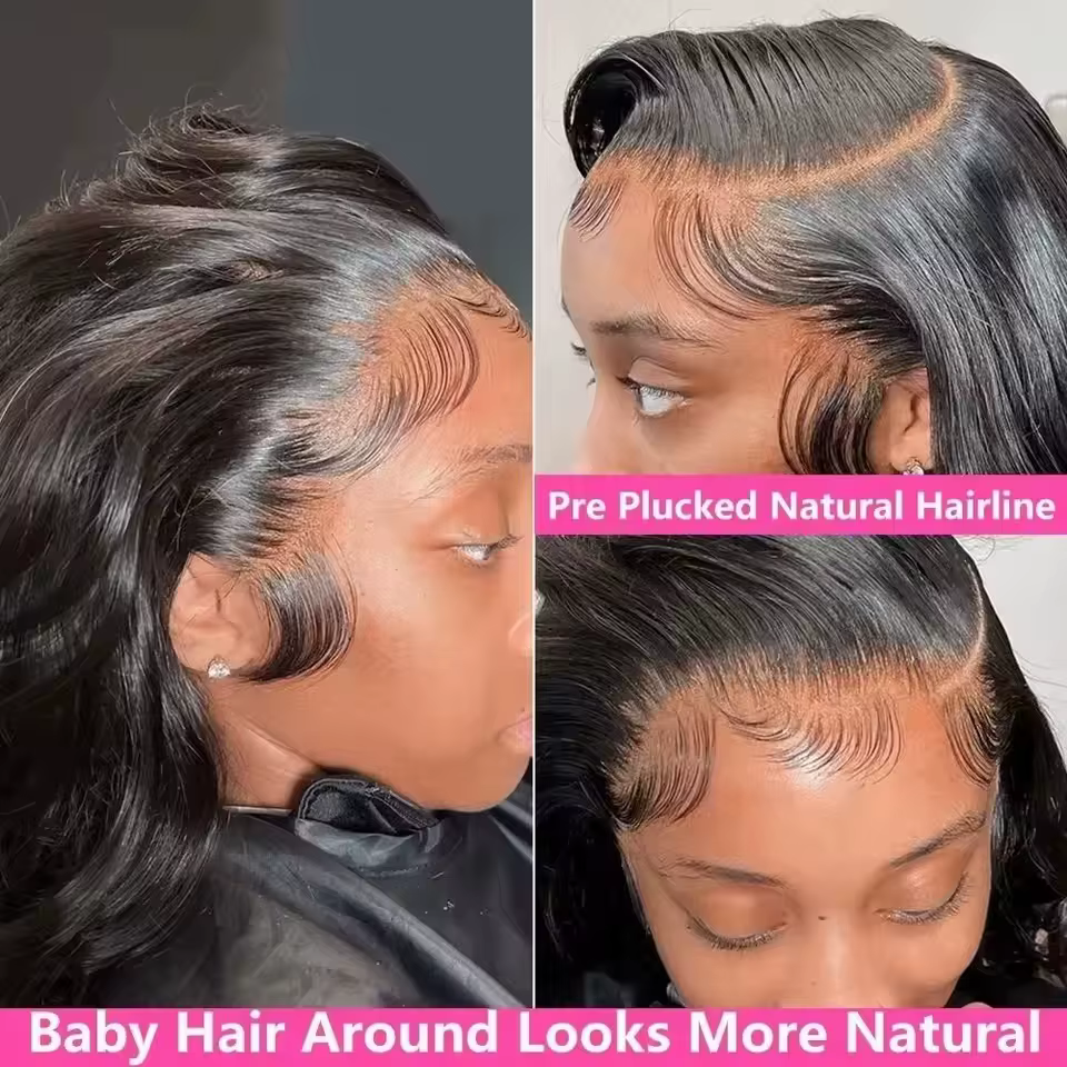 Perruque Lace Front Cheveux Humains Ondulés 40-44 Pouces 13x4 13x6 HD Pré-Pluckée avec Baby Hair, Pe