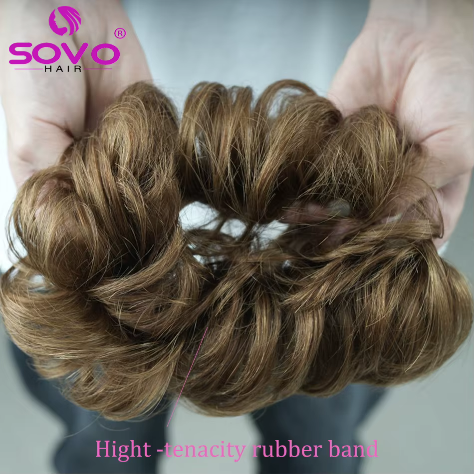 100% cheveux humains chignon vrais cheveux chignon Extensions cheveux naturels brun cheveux désordre