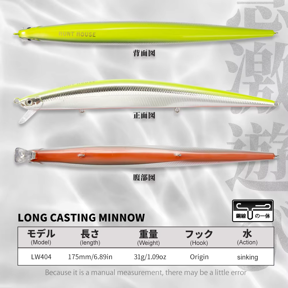 Hunthouse Tide vairon Flyer leurre de pêche 175mm 31g longue coulée coulant appât dur Pesca Jerkbait