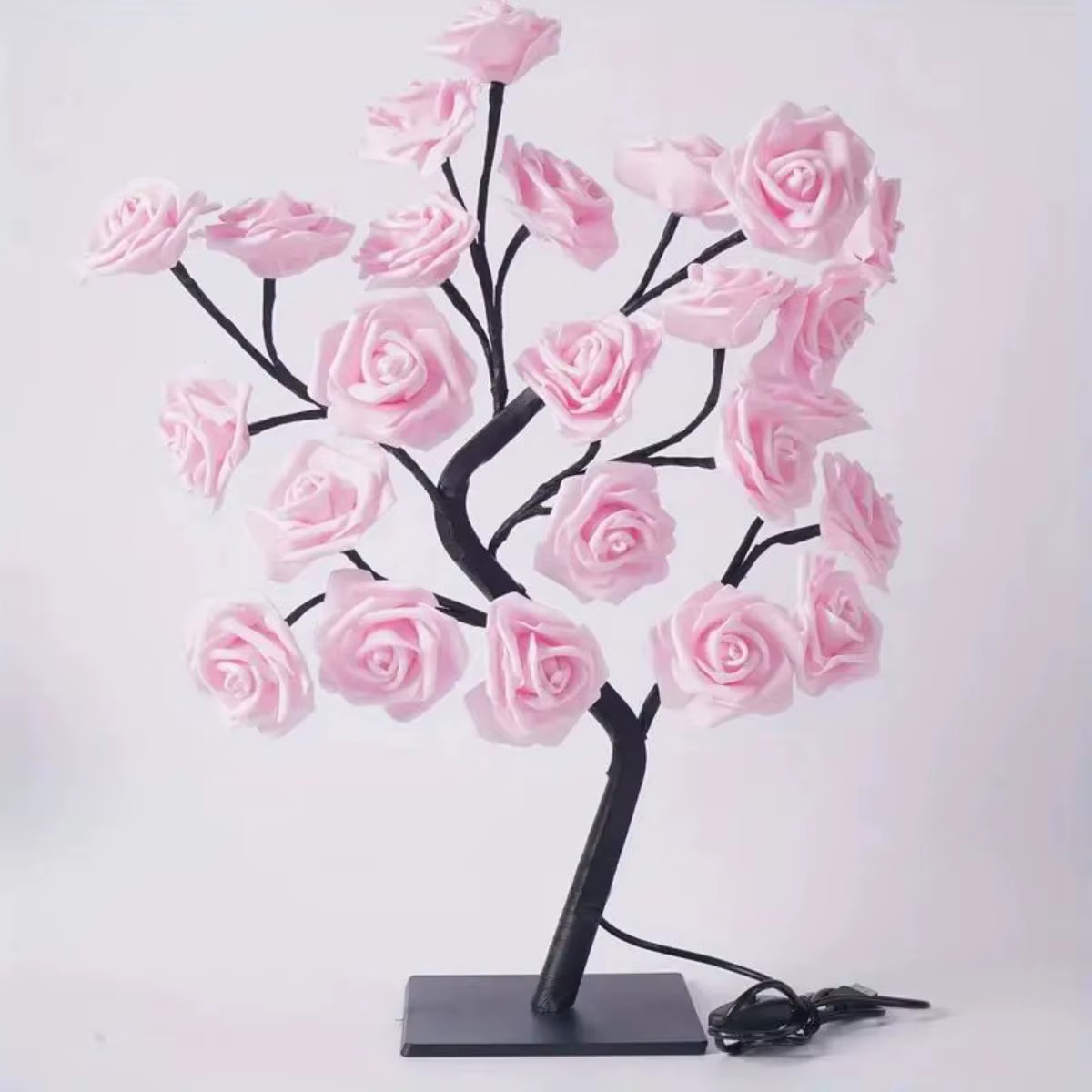 Lampe d'arbre à roses, lampe à fleurs pour décoration de mariage de la saint-valentin, Branches de b