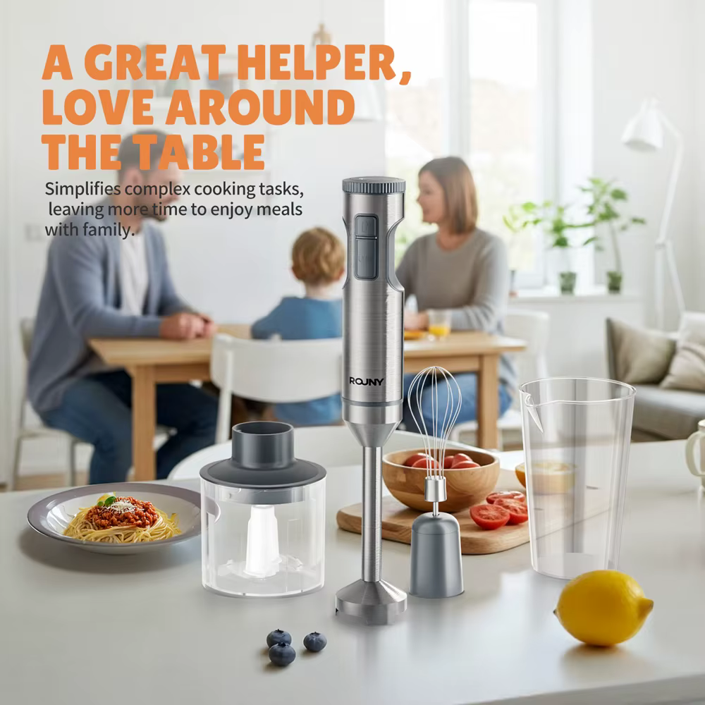 Mixeur plongeant puissant 4-en-1, MAX 1200W, en acier inoxydable, pour préparer les aliments pour bé