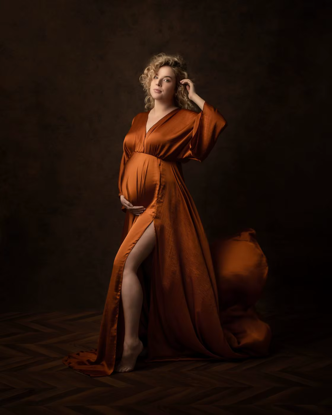 Boho ALTERPhotography Props Robes à col en V, Taille libre, Réglable, Doux, Séance photo de grossess