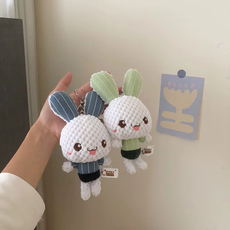 Porte-clés boule de lapin en peluche pour femme, mini lapin, décoration de sac, pendentif, accessoir