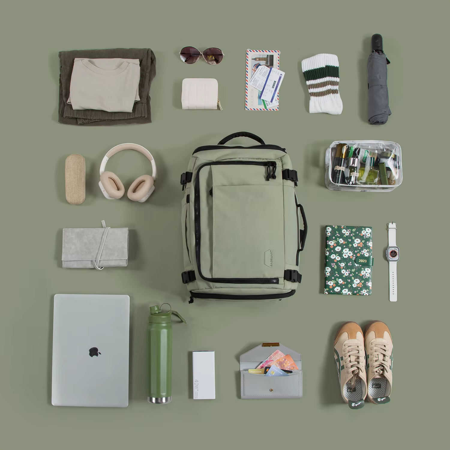 BAGSMART sac à dos de voyage week-end randonnée sac à dos pour ordinateur portable avec poche à chau