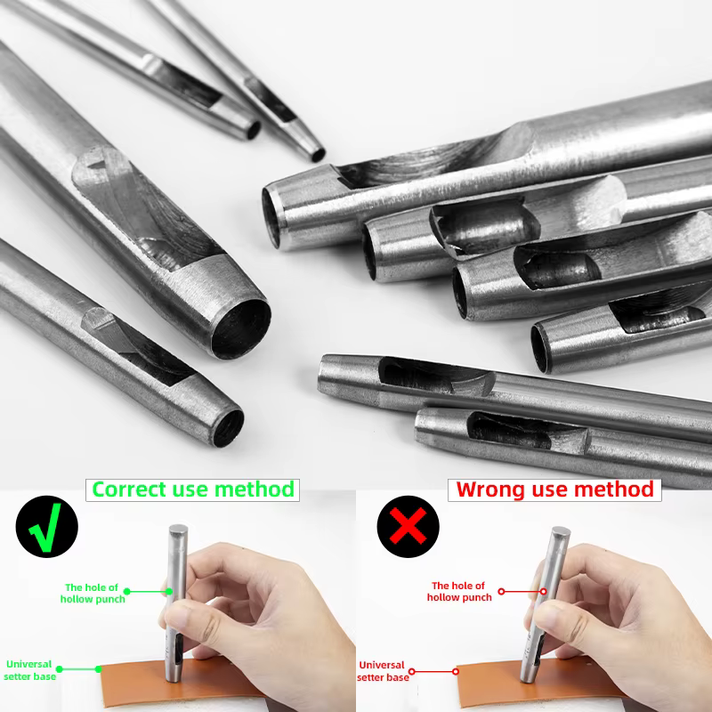 WUTA-Ensemble de poinçons creux en acier pour travaux manuels, outil de poinçonnage pour trous ronds