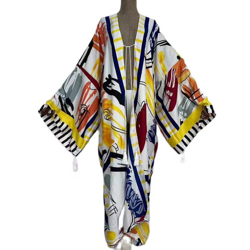 WINYI – Cardigan longue et ample pour femme, Caftan, robe de Cocktail, style Boho, Maxi, vacances af