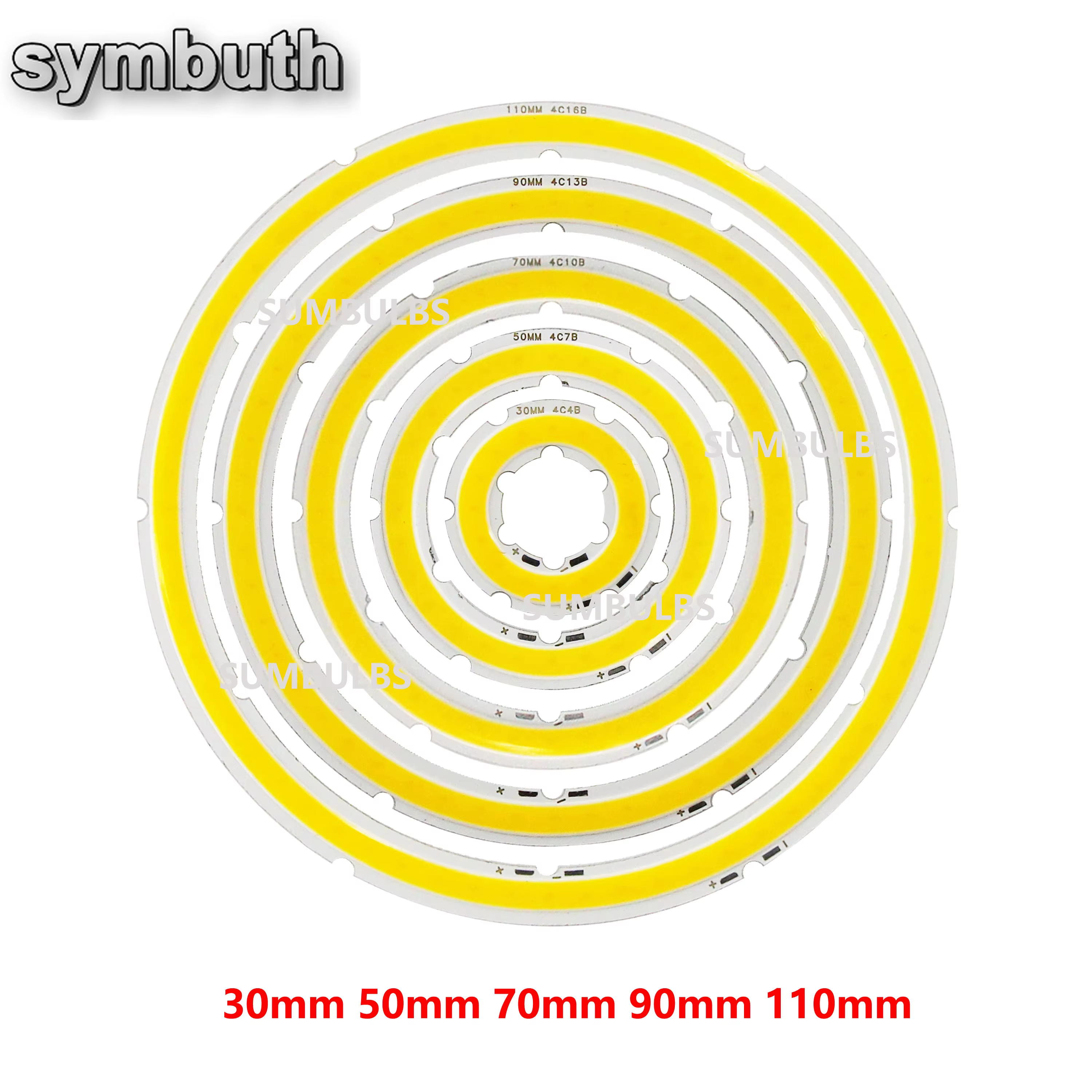 Source de lumière LED COB yeux d'ange 2W-12W, forme annuelle 12V DC 20mm-120mm, anneau COB LED, Sour