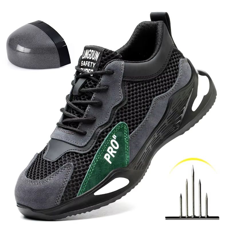Chaussures de travail de sécurité pour hommes, chaussures d'extérieur avec embout en acier, anti-per