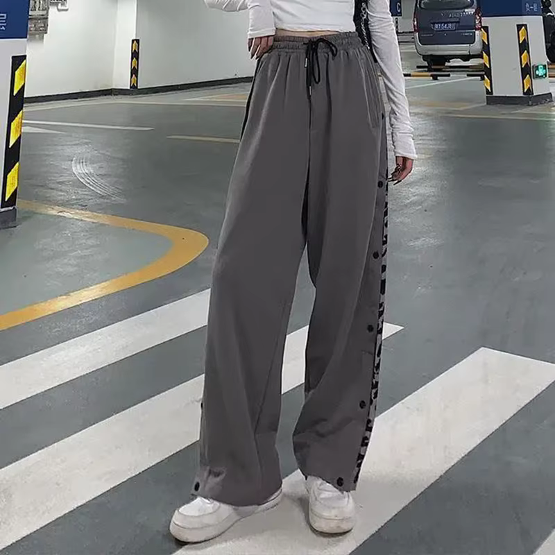 Pantalon à Jambes Larges pour Femme, lèvent, artificiel astique, Taille, Style Coréen, Slim, Assress