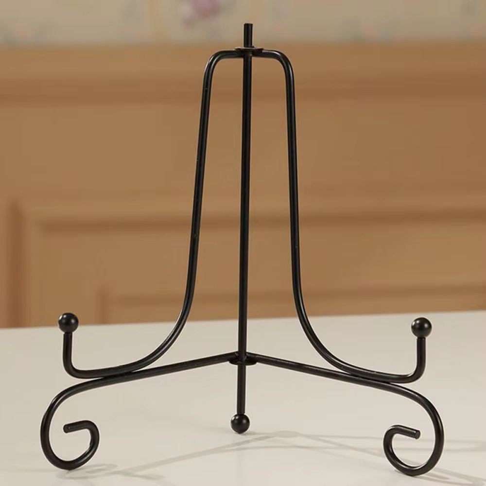 Décoration de la maison Photo socle support de livre présentoir plaque de fer noir support chevalet