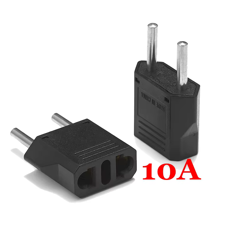 1 pièces adaptateur de prise ue 2 broches vers ue 2 broches rondes prise entrée AC 110 V-250 V 10A c
