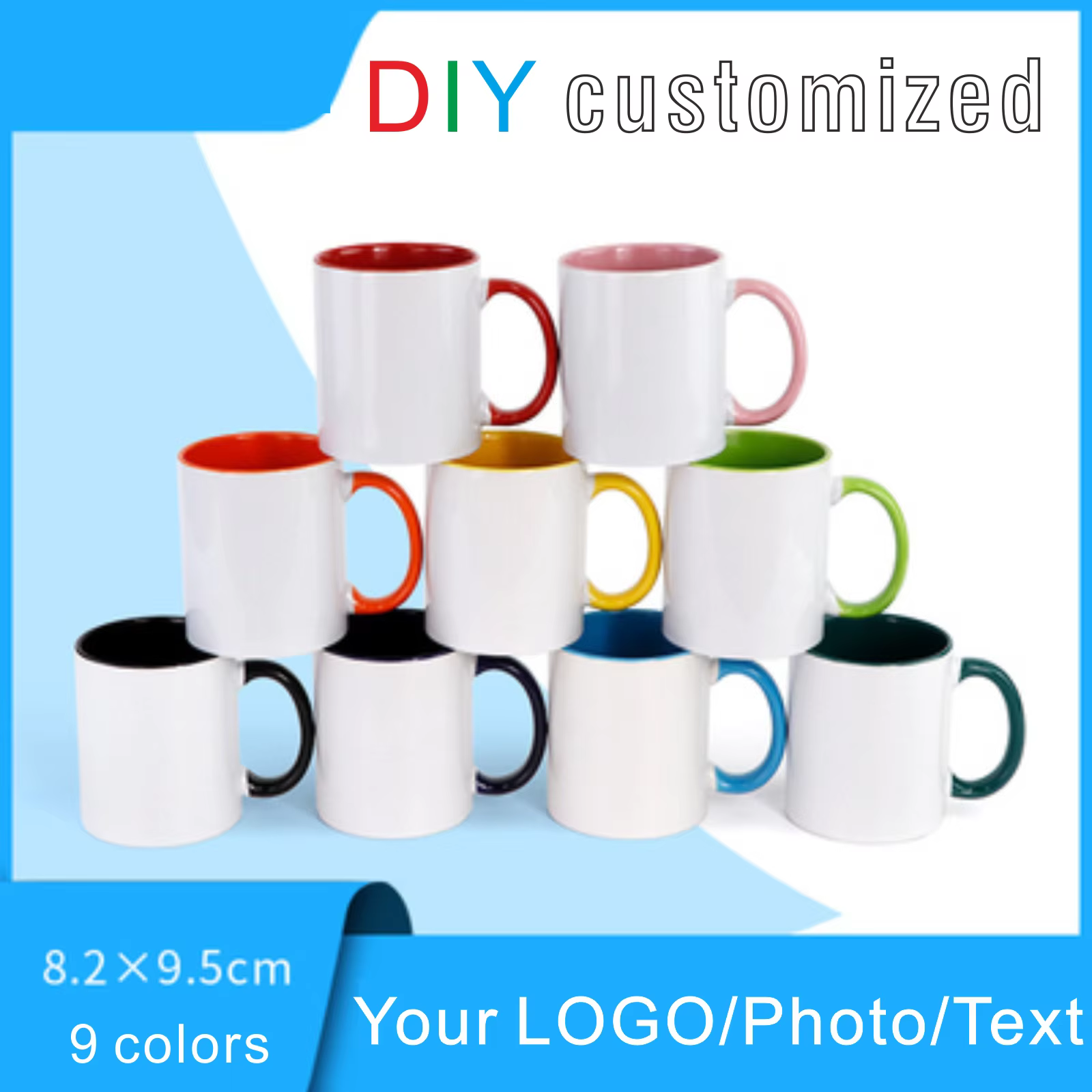 Tasse en céramique personnalisée bricolage, tasse à café personnalisée, image imprimée, photo, logo,