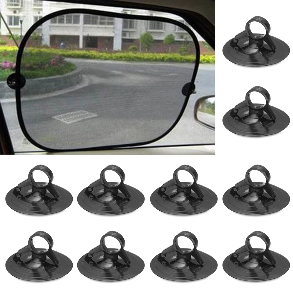 Ventouse en caoutchouc transparent pour pare-soleil de voiture, ventouse noire, crochet en PVC, 45mm
