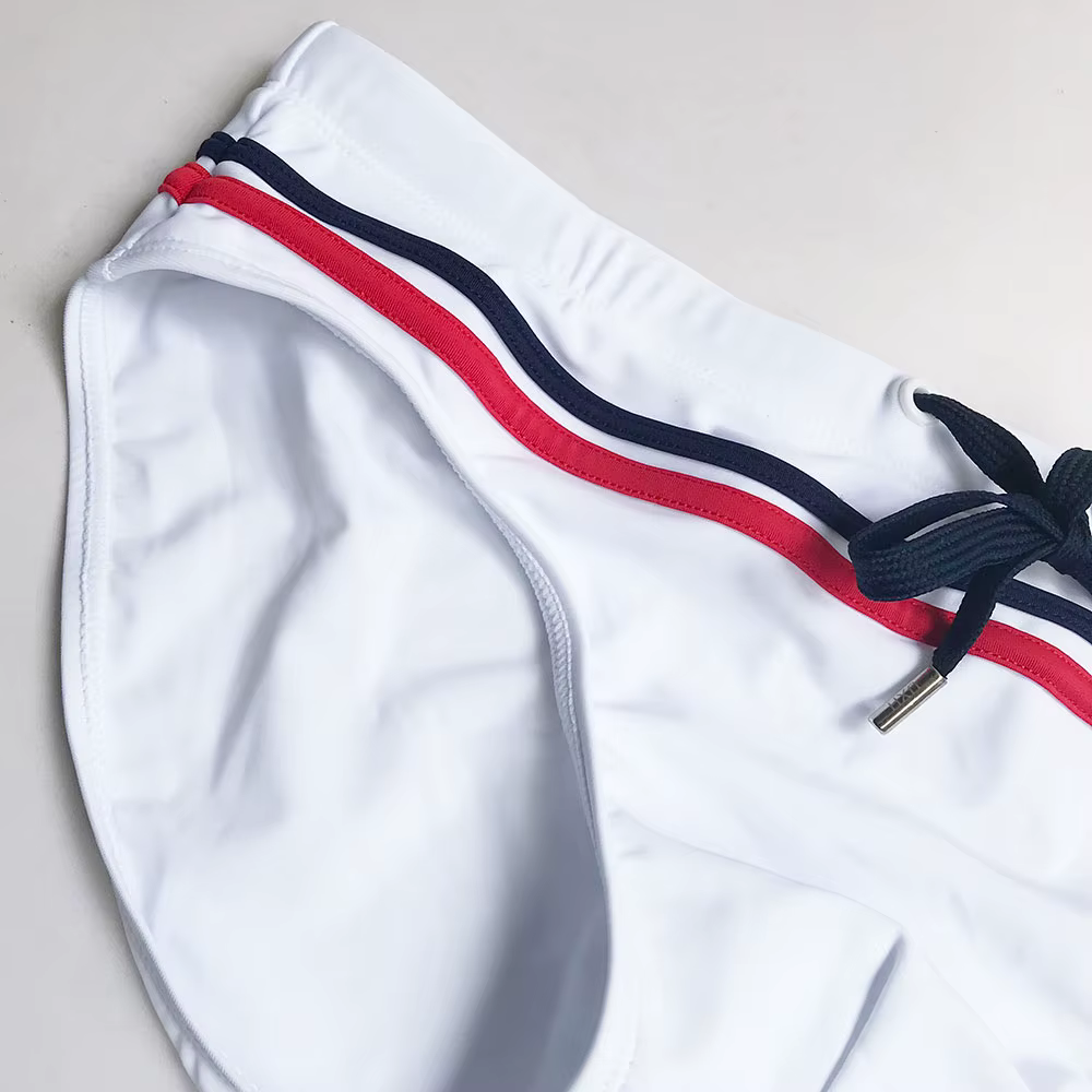 Marque homme slip de bain maillots de bain shorts troncs boxeurs rayures patchwork couleur taille ba