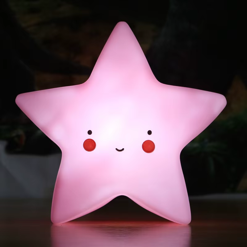 LED Mini veilleuse dessin animé fantaisie étoile lune lampe de chevet bébé chambre décoration alimen