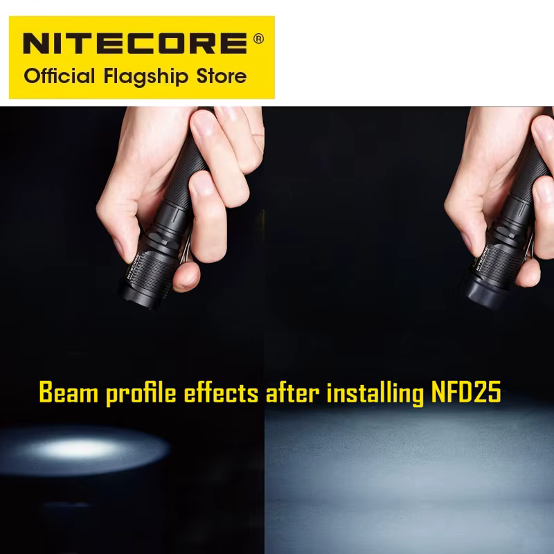 NITECORE-Filtre pour lampe de poche, 25.4mm, rouge, bleu, vert, diffuseur, baguette de circulation, 