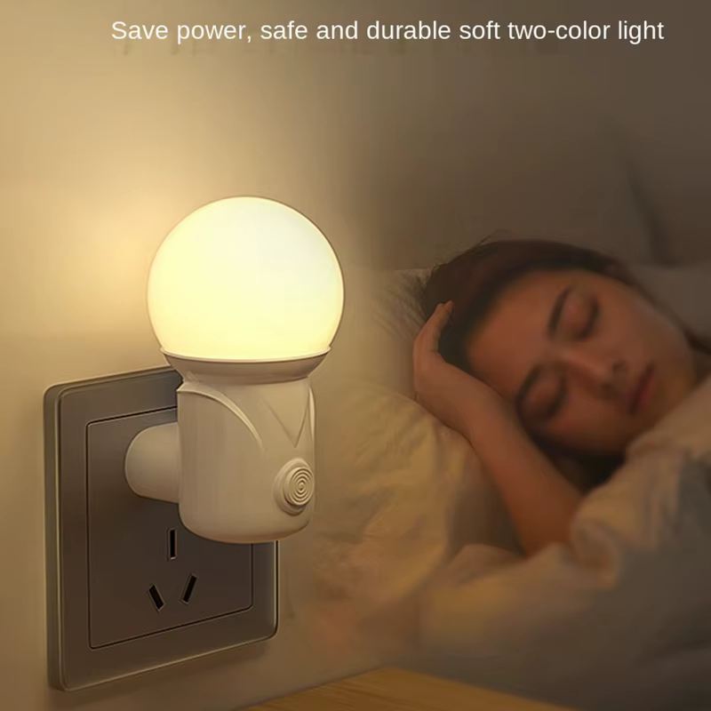 Portable Plug-in LED veilleuse 2 couleurs bébé soins infirmiers oeil sommeil lumière chambre couloir