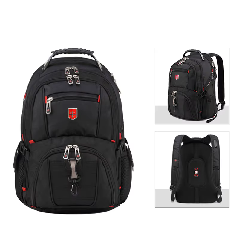 Sac à dos suisse étanche pour hommes, sacs à dos pour ordinateur portable 15.6/17 pouces, sacs de vo