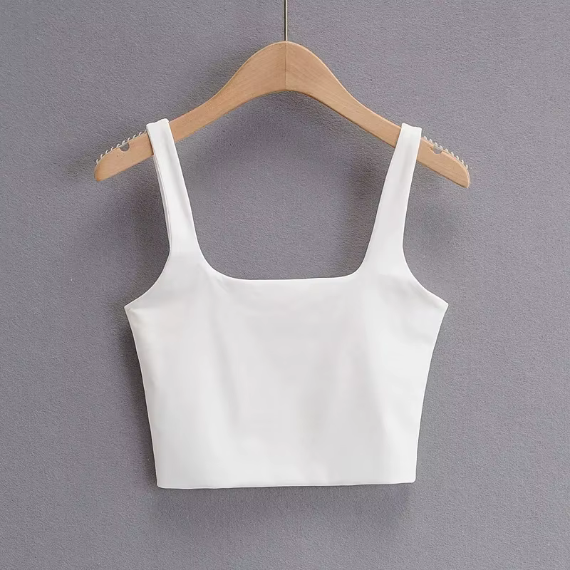 Nouveauté Été 2025 – Débardeurs Sexy Sans Manches pour Femme, Col Carré Court Tendance, 6 Couleurs