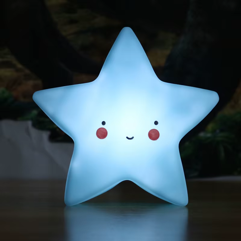 LED Mini veilleuse dessin animé fantaisie étoile lune lampe de chevet bébé chambre décoration alimen