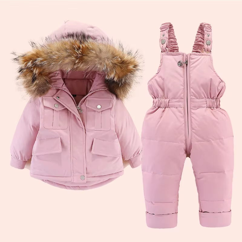Doudoune et combinaison d'hiver pour enfants, veste épaisse pour bébé, manteau chaud pour filles, co