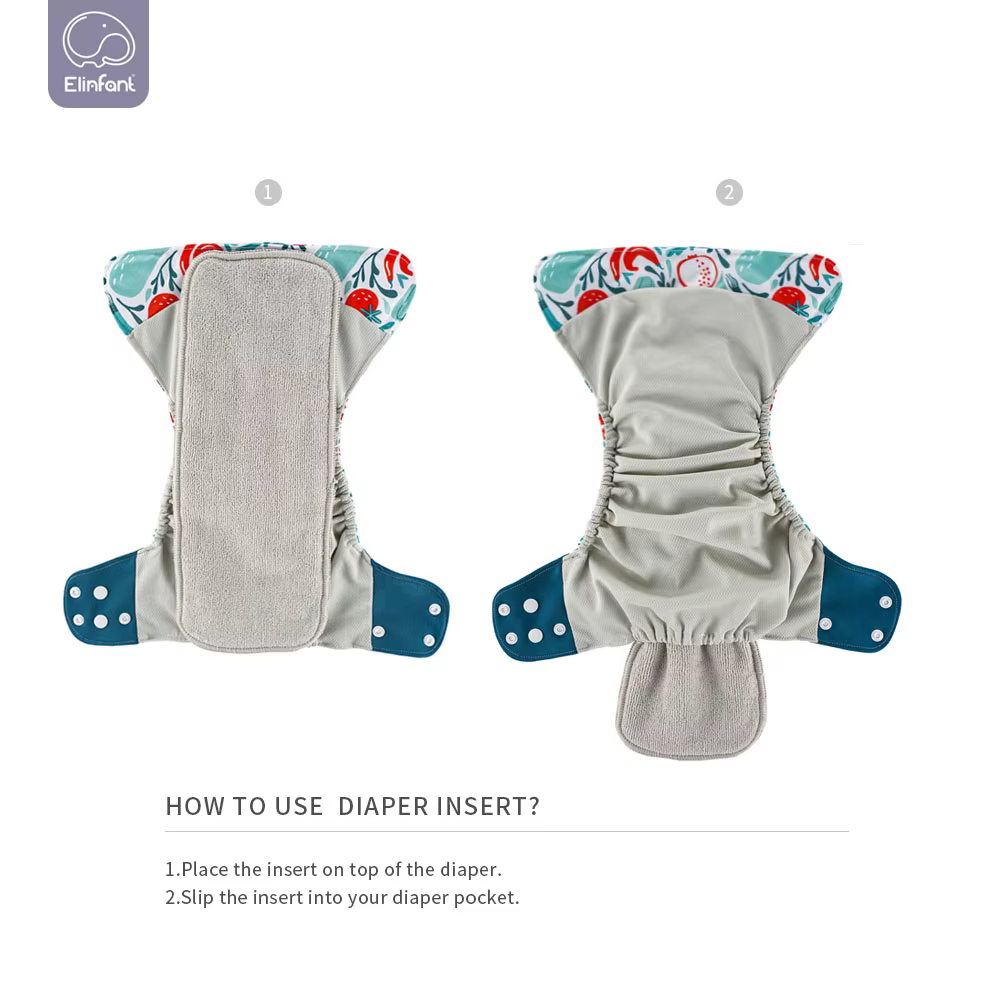 Elinfant ensemble de couches en tissu bébé 8 pièces/ensemble couches de poche taille unique ou avec 