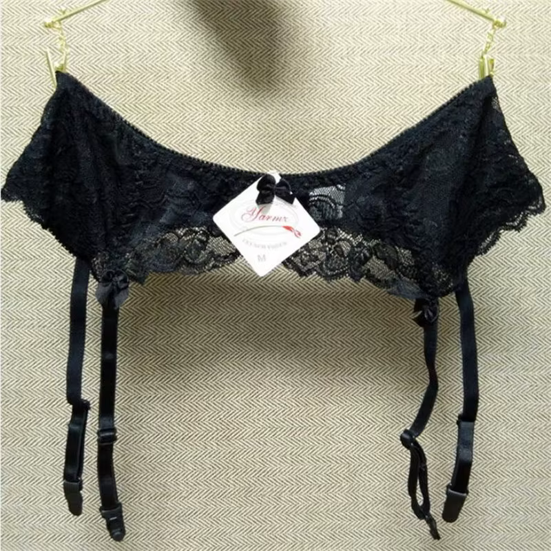 Jarretelles en dentelle pour femmes, Lingerie Sexy, grande taille, sous-vêtements transparents, cein