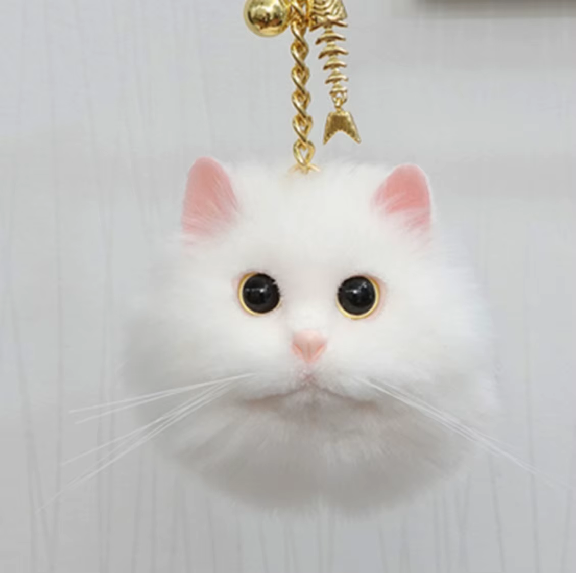 Haute qualité simulation peluche chat mignon téléphone portable boucle sac boucle voiture porte-clés