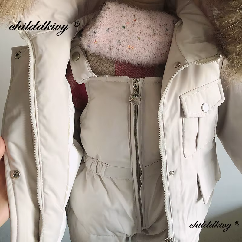 Doudoune et combinaison d'hiver pour enfants, veste épaisse pour bébé, manteau chaud pour filles, co