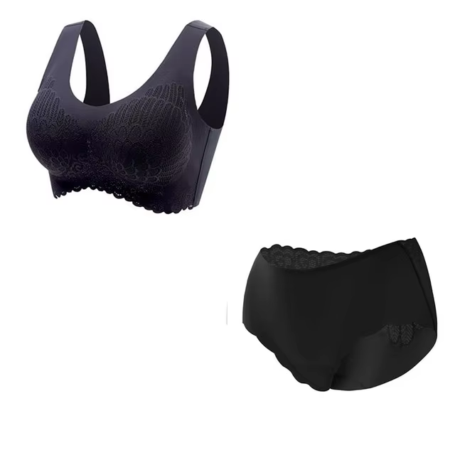 Soutien-gorge confortable en latex 4.0 pour femme, ensemble de sous-vêtements sans fil avec coussine