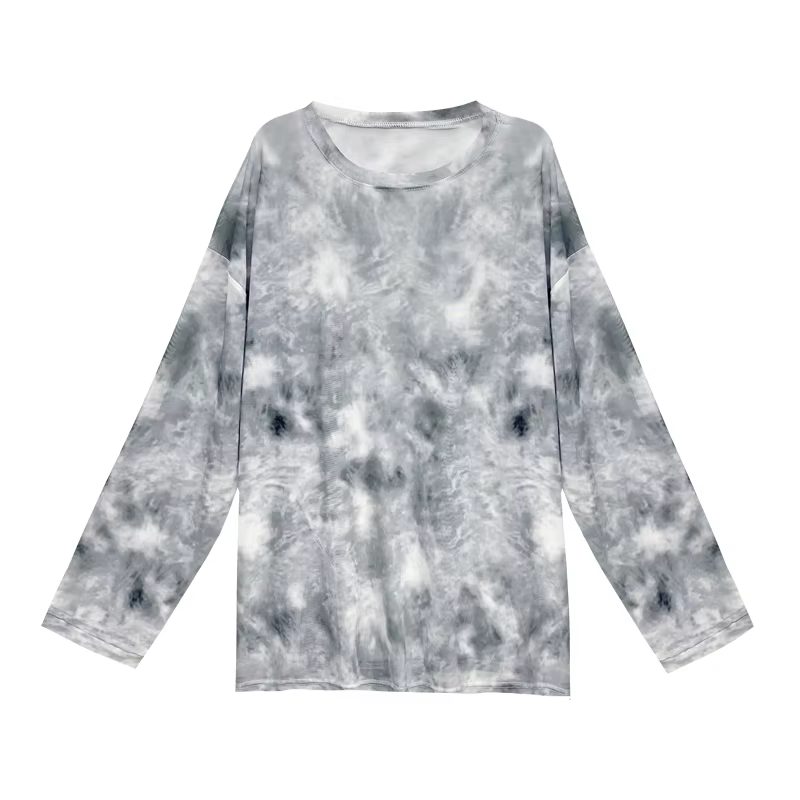 T-shirt à manches longues pour femmes, respirant, col rond, maille, résistant au soleil, style corée