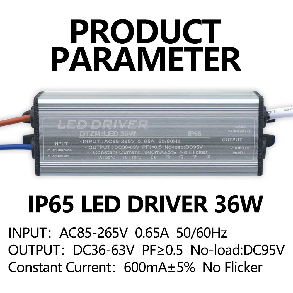 AC85-265V LED pilote accessoires 600mA 36W pour LED alimentation transformateurs d'éclairage pour ex
