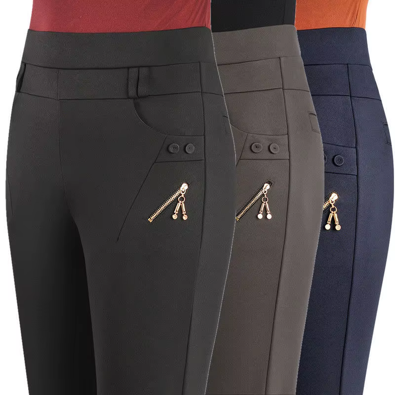 Pantalon Femme 2026 Nouvelle Collection Printemps Automne Taille Haute Extensible Décontracté Grande