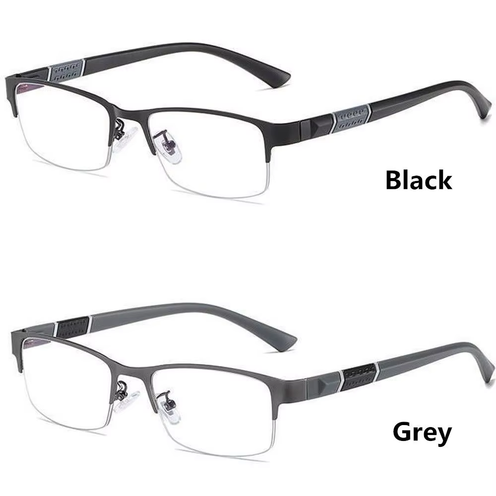 Lunettes de lecture anti-lumière bleue en métal pour hommes, lunettes myopes, lunettes d'affaires, d