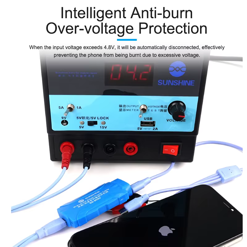 SS-905D V9.0 Service câble de test de courant d'alimentation cc pour Android iPhone 6G ~ 15/Plus/Pro
