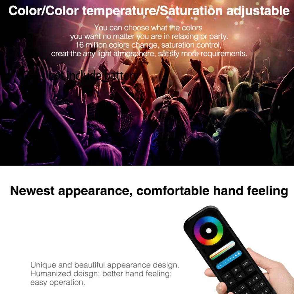 Milight-Télécommande tactile pour lampes monochromes, série de bandes LED, RVB + CCT, RVB + CCT, RF