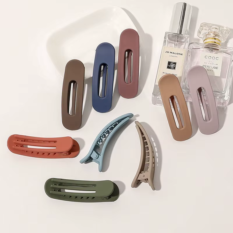 Grands pinces à cheveux givrées coréennes pour femmes et filles, accessoires de cheveux, couleur uni
